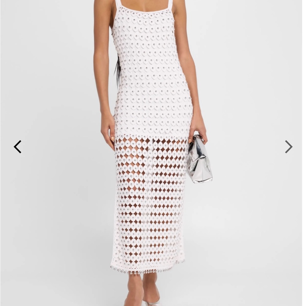 Toccin Clementine ornament crochet midi dress